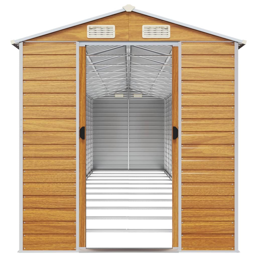 NNEVL Garden Shed Light Brown 191x980x198 cm Galvanised Steel-4