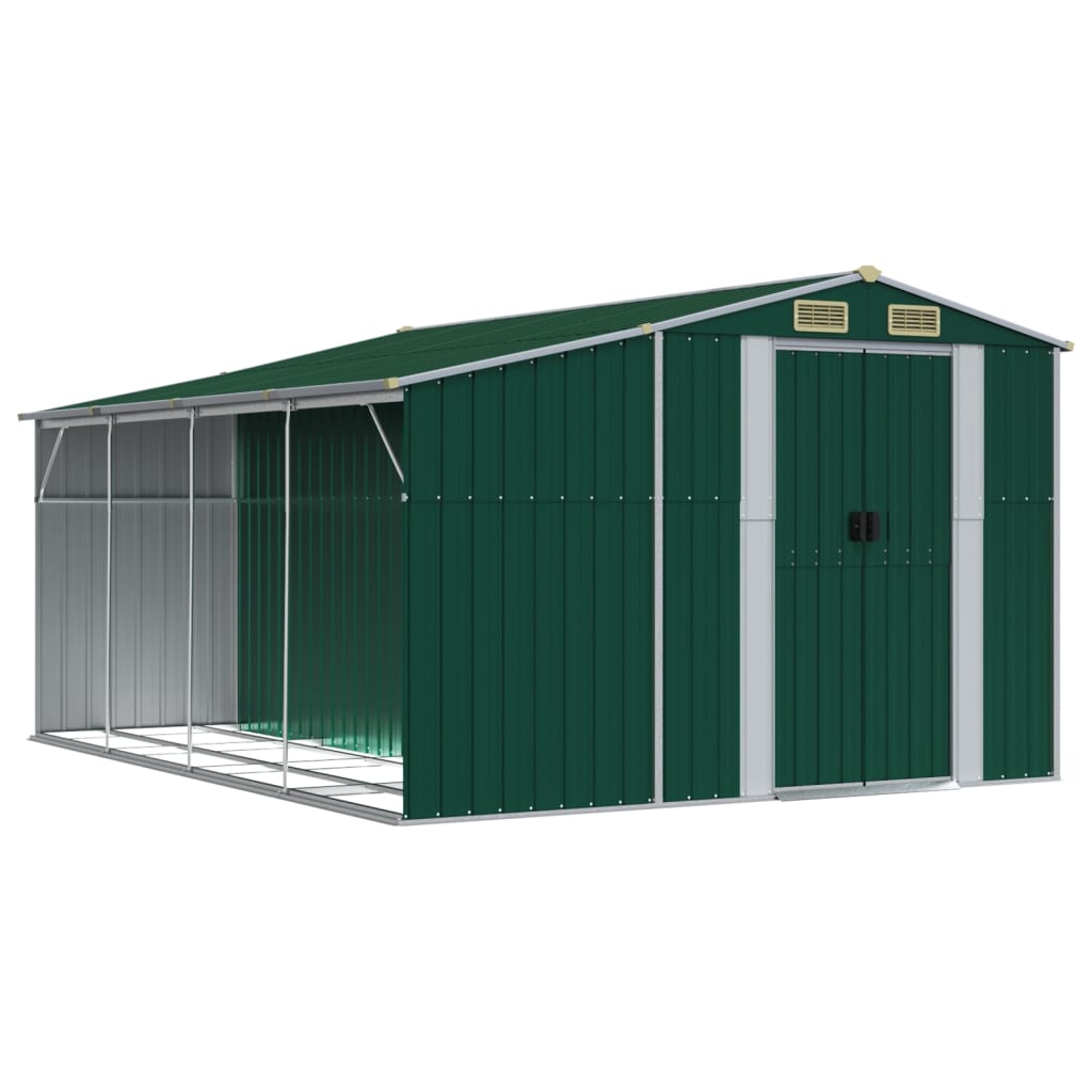 NNEVL Garden Shed Green 277x365.5x179 cm Galvanised Steel-1
