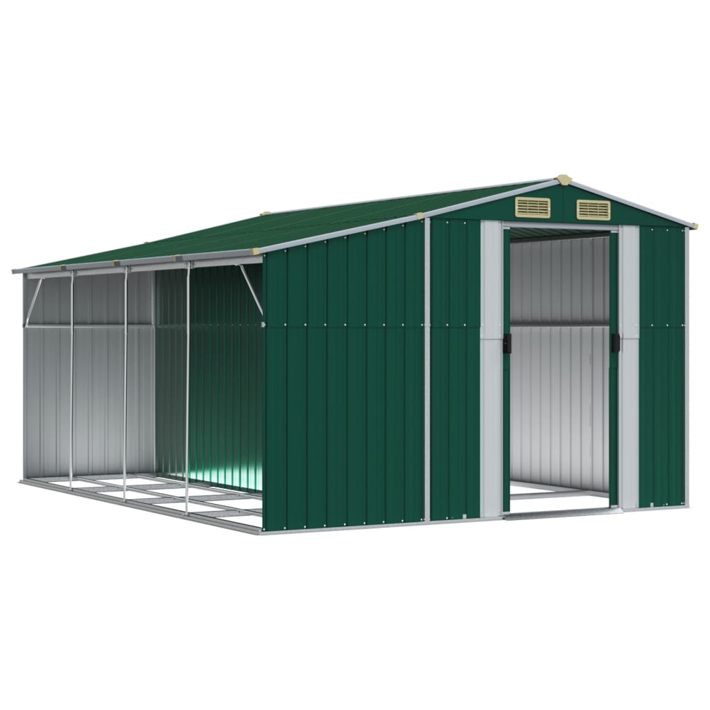 NNEVL Garden Shed Green 277x365.5x179 cm Galvanised Steel-2
