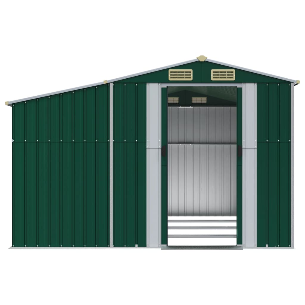 NNEVL Garden Shed Green 277x365.5x179 cm Galvanised Steel-4