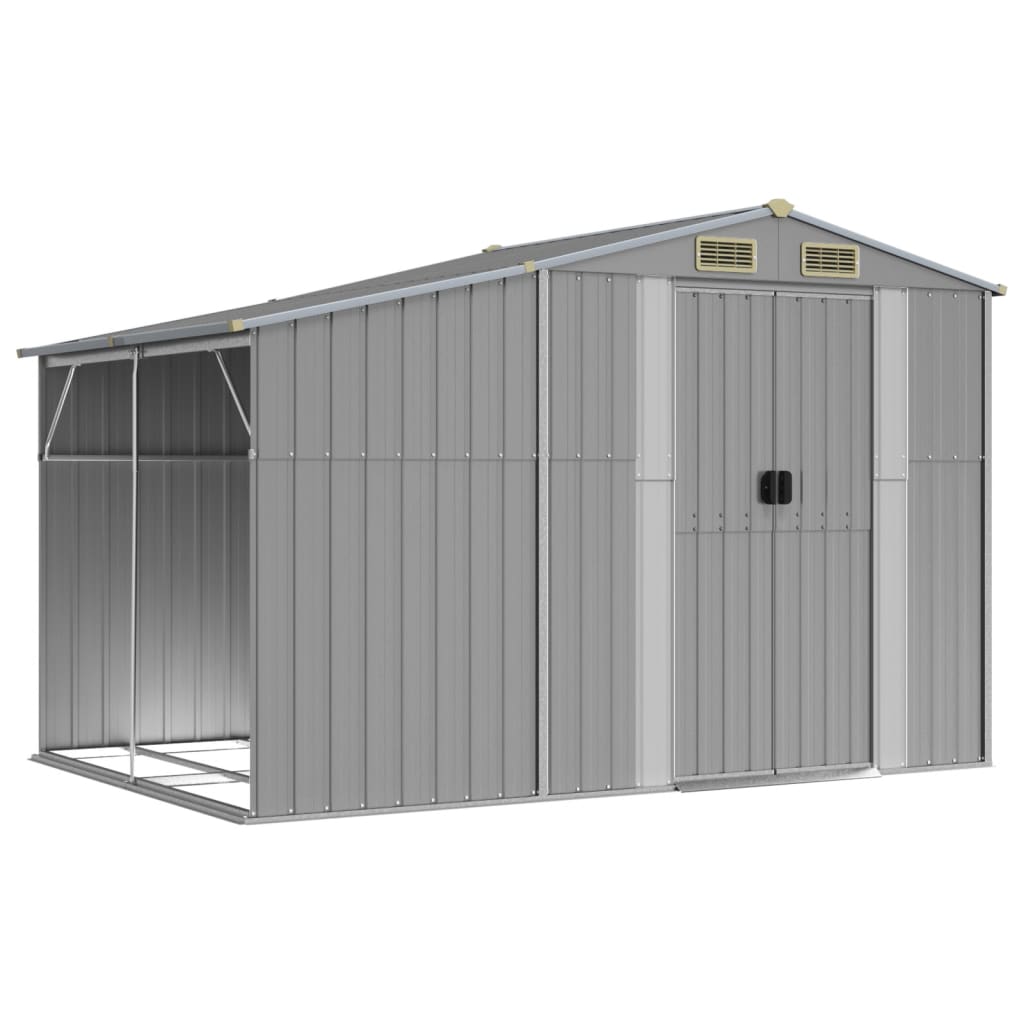 NNEVL Garden Shed Grey 277x192.5x179 cm Galvanised Steel-1
