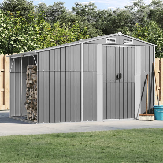 NNEVL Garden Shed Grey 277x192.5x179 cm Galvanised Steel-0