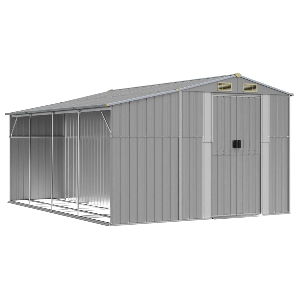 NNEVL Garden Shed Grey 277x365.5x179 cm Galvanised Steel-1