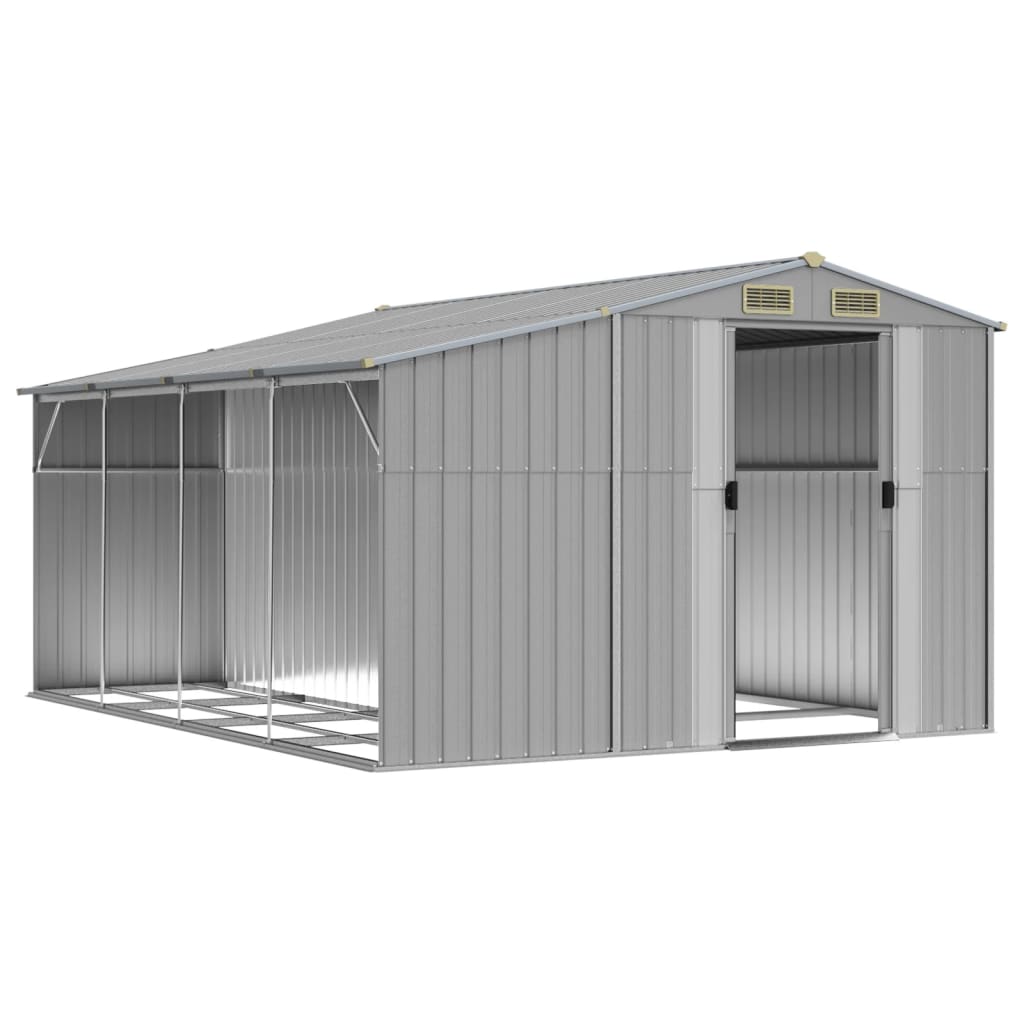 NNEVL Garden Shed Grey 277x365.5x179 cm Galvanised Steel-2