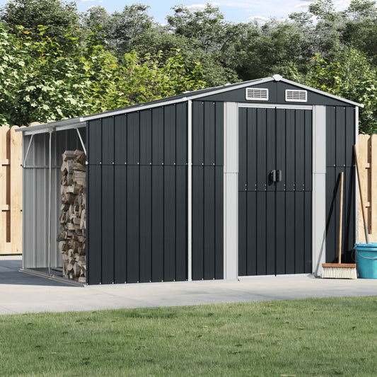 NNEVL Garden Shed Anthracite 277x192.5x179 cm Galvanised Steel-0