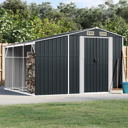 NNEVL Garden Shed Anthracite 277x279x179 cm Galvanised Steel-0