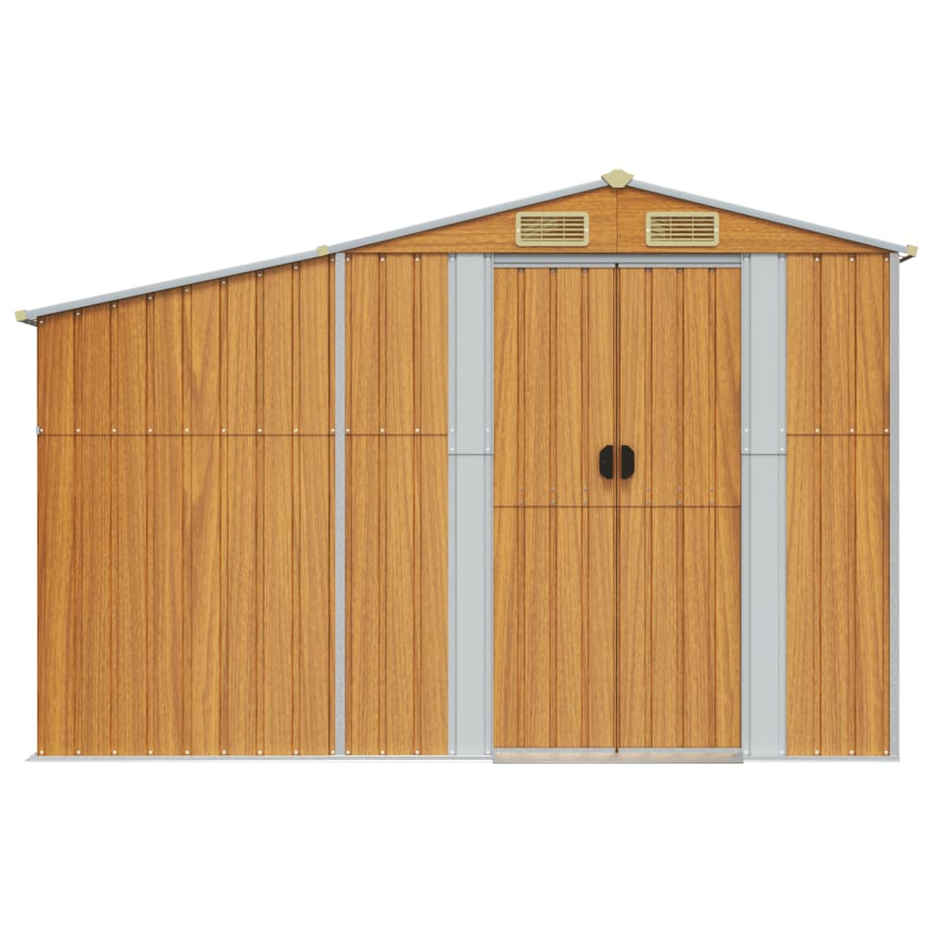 NNEVL Garden Shed Light Brown 277x192.5x179 cm Galvanised Steel-3