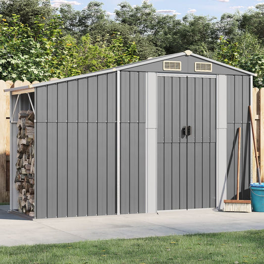NNEVL Garden Shed Grey 277x93x179 cm Galvanised Steel-0